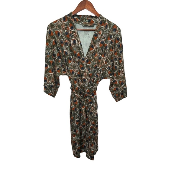 Gillian & Omalley Peacock Feather Robe Size XS/Small NWT - Picture 1 of 7